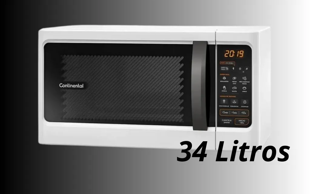 Micro-ondas de bancada MC34B branco e com 34L