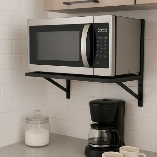 Os Melhores Lugares Para Colocar o Microondas Na Cozinha 2 Prateleiras ou suportes