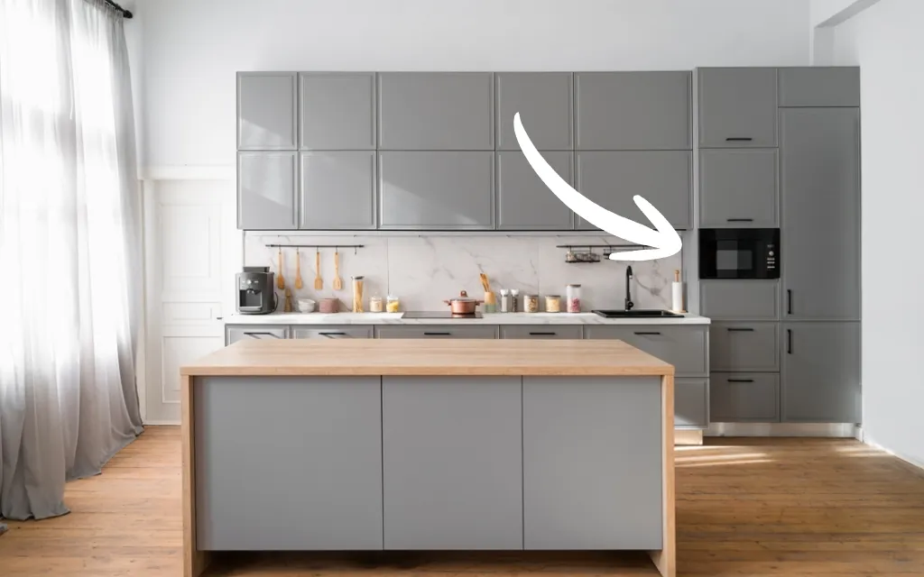 qual o melhor lugar para colocar o microondas na cozinha